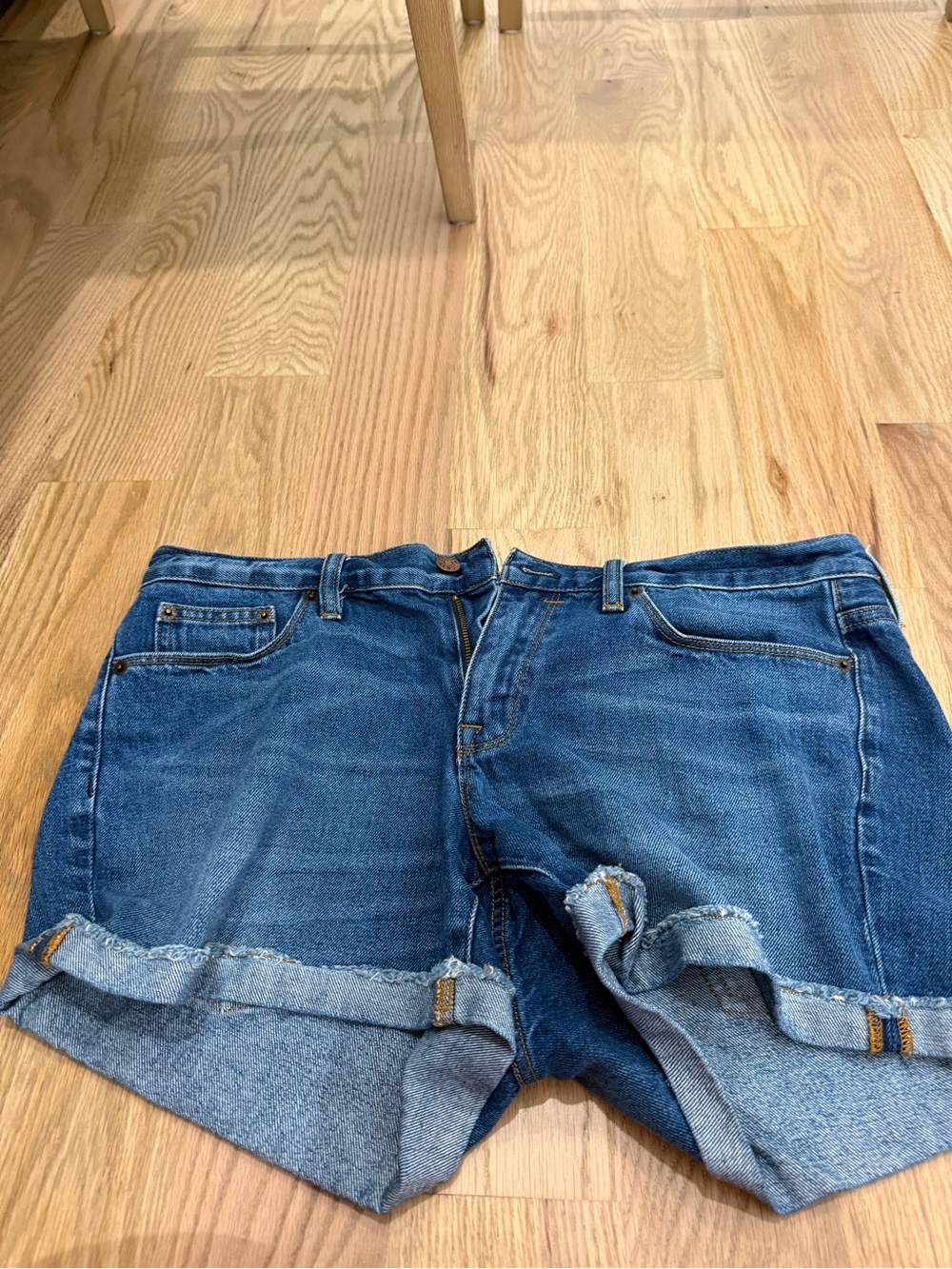 J. Crew Medium Blue Denim Rolled Cuff Shorts
